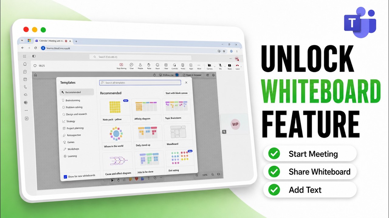 How to Enable Whiteboard in Microsoft Teams (Collaborative Sketch Space)