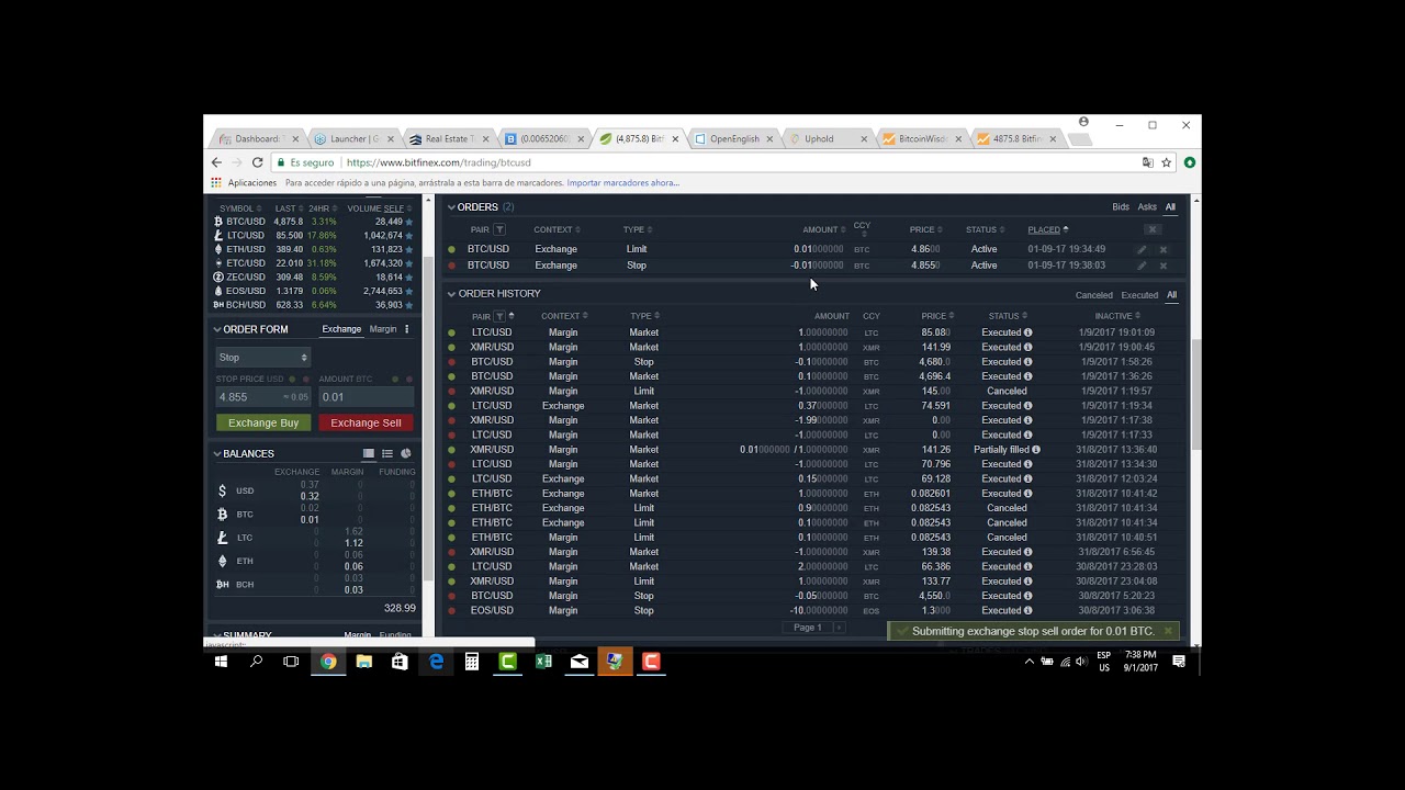 Bitfinex stop loss,buy limit,take profit.
