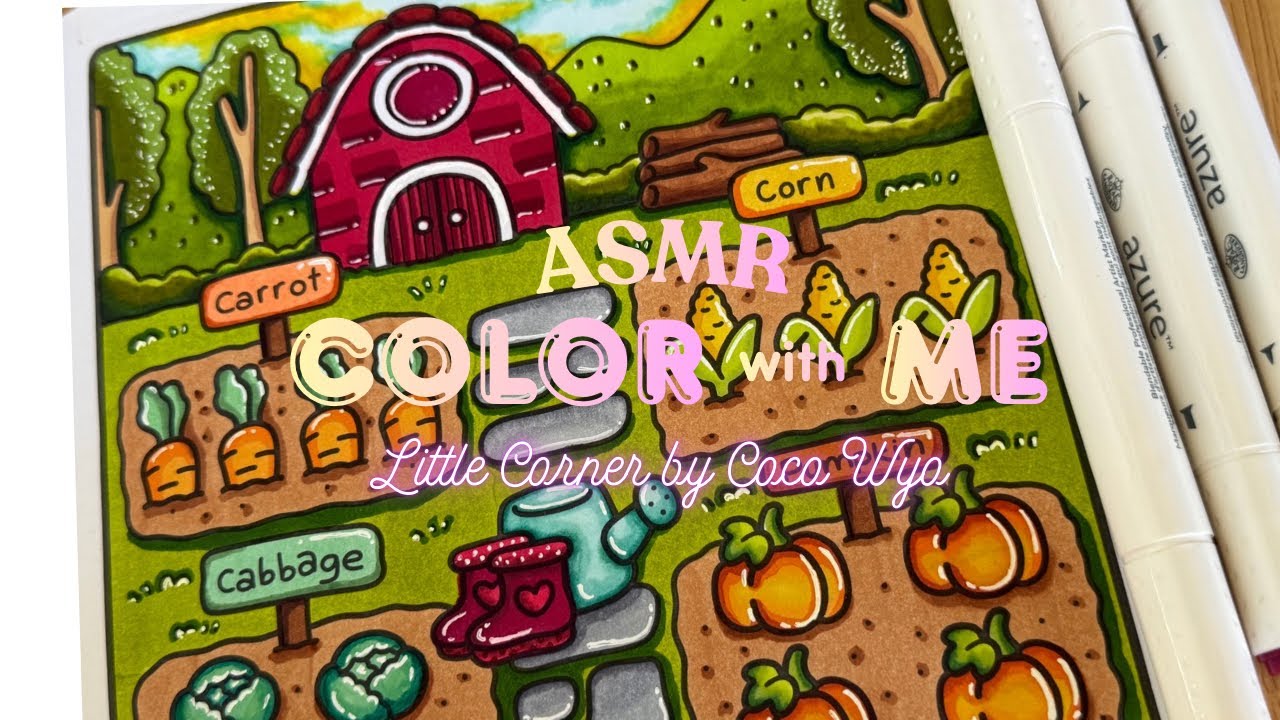 ASMR - Coloring using Little Corner by Coco Wyo #asmr #adultcoloring #coloring  #alcoholmarkers 