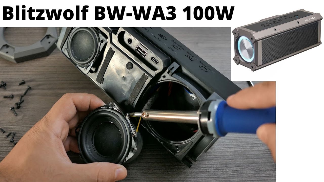 Desmontando a BlitzWolf® BW-WA3 Caixinha Bluetooth de "100W"