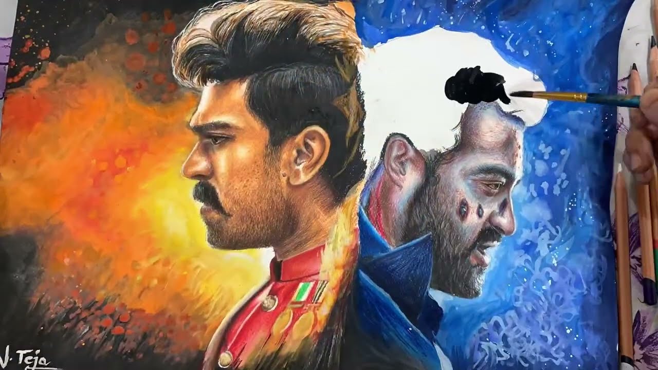 Drawing RRR ||ramcharan and jr NTR