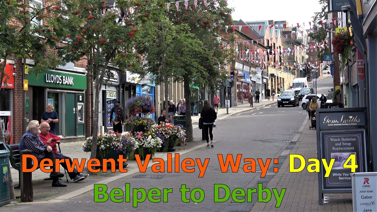 Derwent Valley Way, Derbyshire, UK: Belper to Derby. Day 4. Walking 10 miles of the trail.