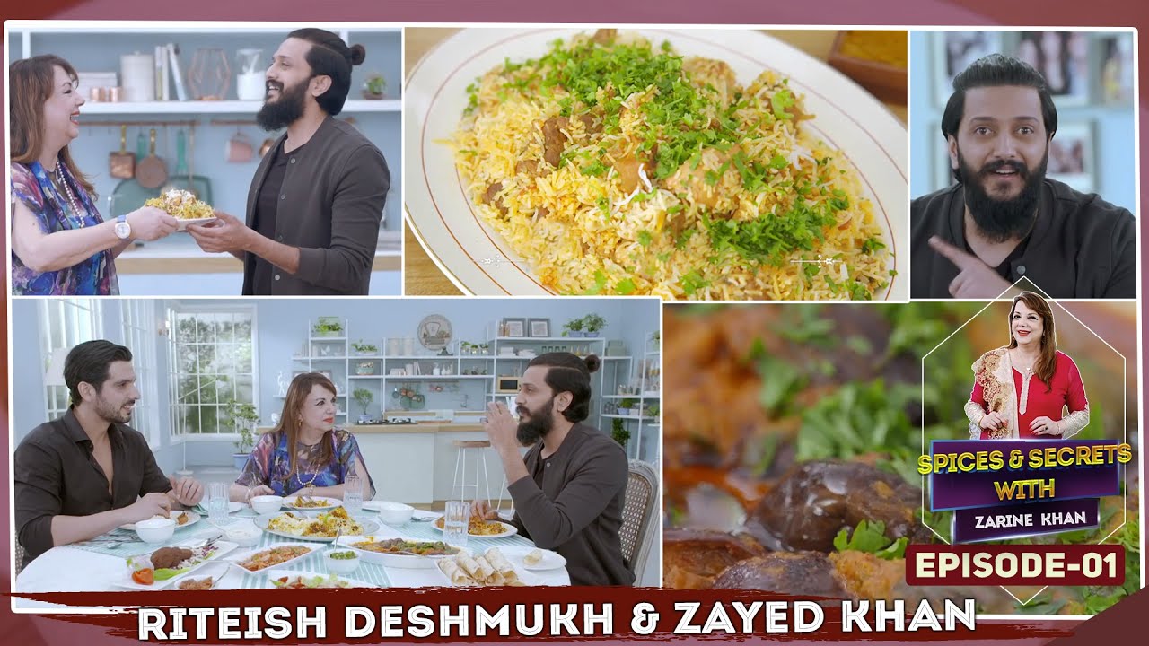 Chef Zarine Khan's Mutton Biryani & Baghare Baingan Recipe With Riteish Deshmukh & Zayed Khan | EP1