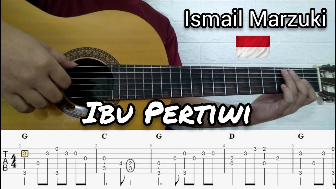 Ismail Marzuki - Ibu Pertiwi | Fingerstyle Guitar (TABLATURE + CHORD)