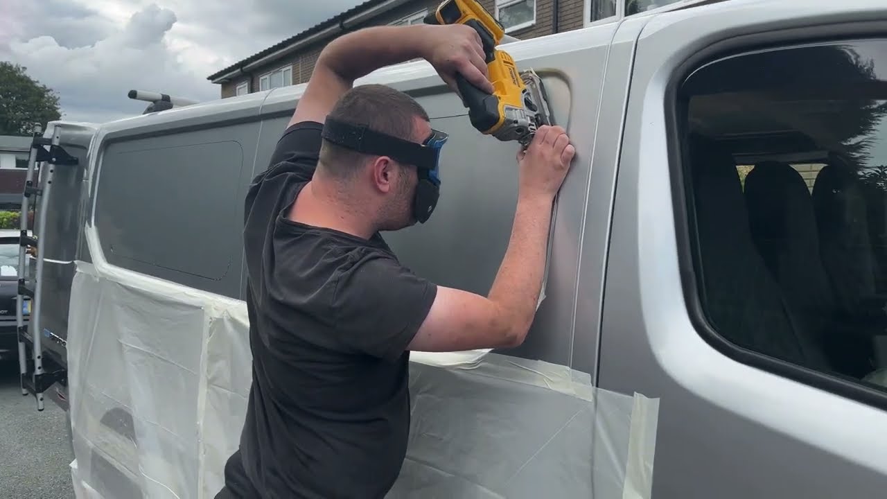 Vauxhall Vivaro Campervan Build 03 Fitting The Side Windows