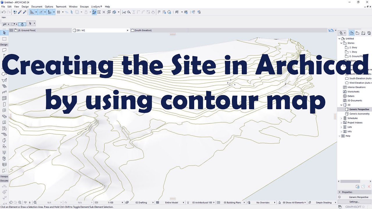 Creating the site in Archicad by using contour map