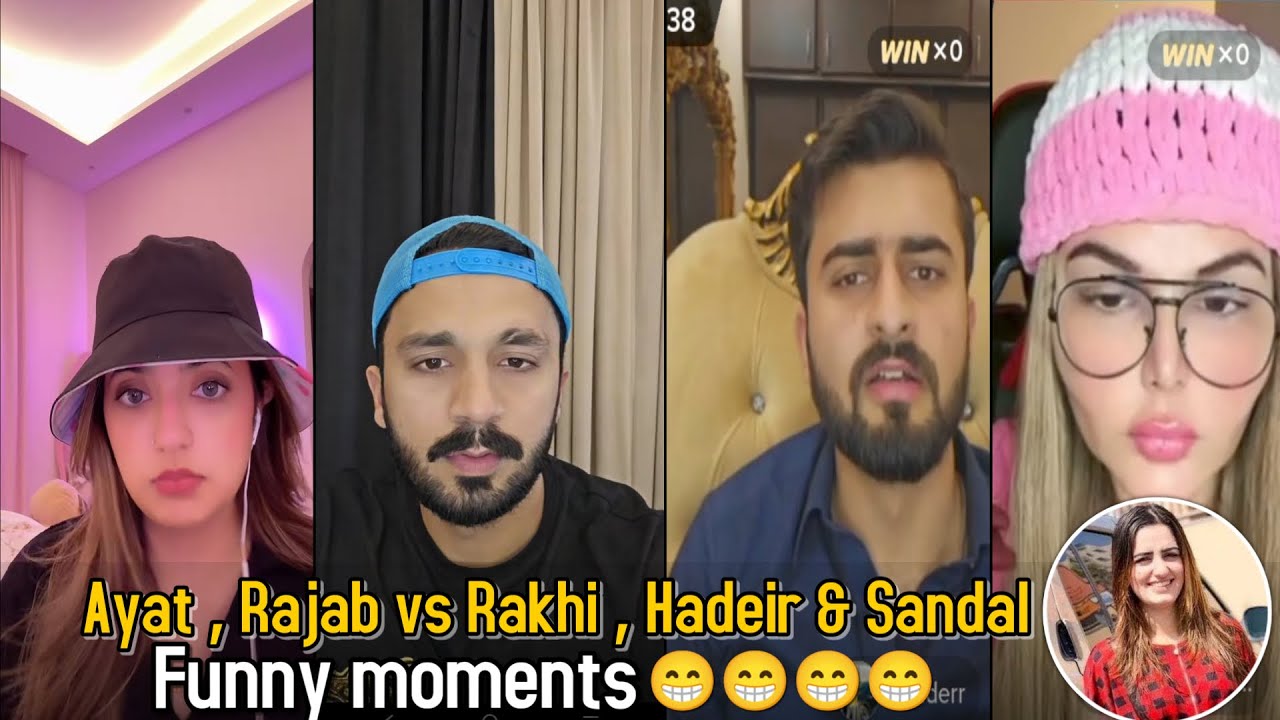 Funny moments 😁😁 | Ayat , Rajab & Rakhi , Hadeir | Tiktok Live Match | 😁😁😁