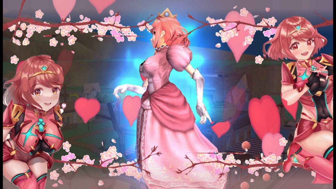 【SSBB】Giant Princesses Pyra vs Luigi, Bowser 【peach mod】