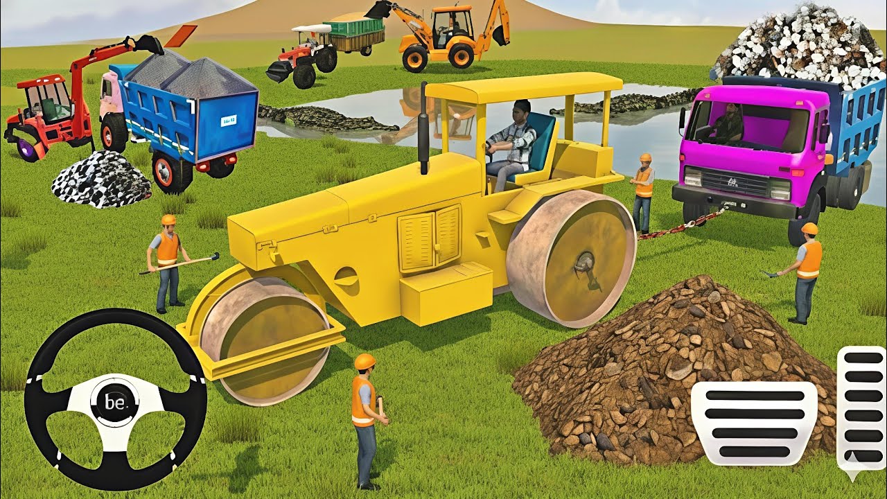 🔴Drive JCB and Uploading 🪨🏗Stone From Dumper🌋 Truck in Game #truck​ #jcb​ #tractor​ #dumper​ #games​