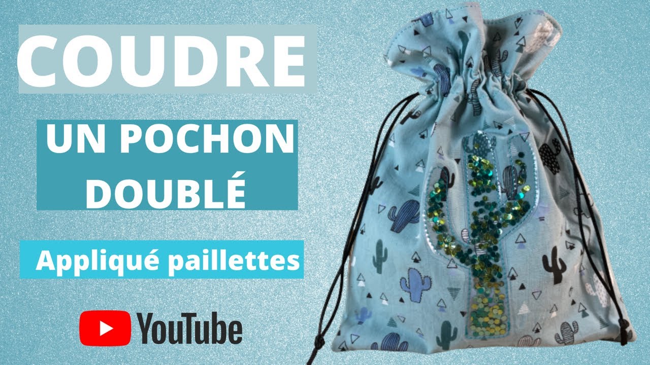 Couture facile: Coudre un pochon doublé avec liens coulissants #couturedebutant