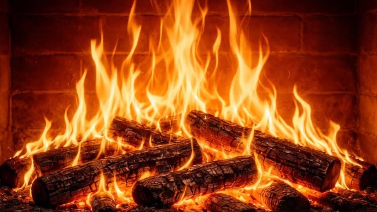 🔥Peacefull Cozy Fireplace 4K |  Crackling Fire Sounds (No Ads)