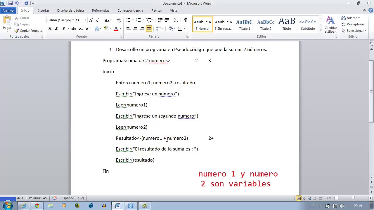 Pseudocodigo C1 estructura secuencial (Ejercicios)
