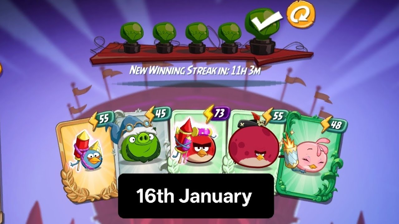 Arena- Casual gameplay (16th January 2026) | Angry Birds 2 | Hamlet Starling