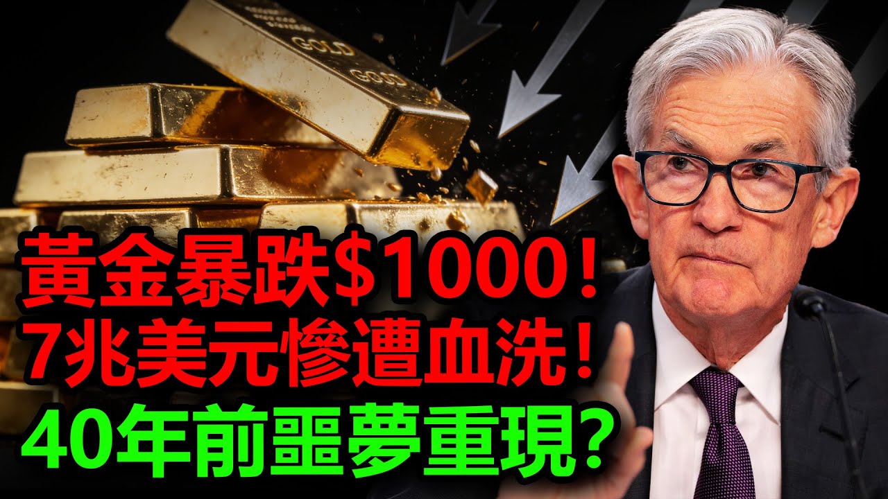 黃金暴跌$1000！創40多年來最大單日跌幅！黃金牛市邏輯失效？後續還會怎麼走？#黃金 #金價 #白銀 #銀價 #聯準會 #ppi #暴跌