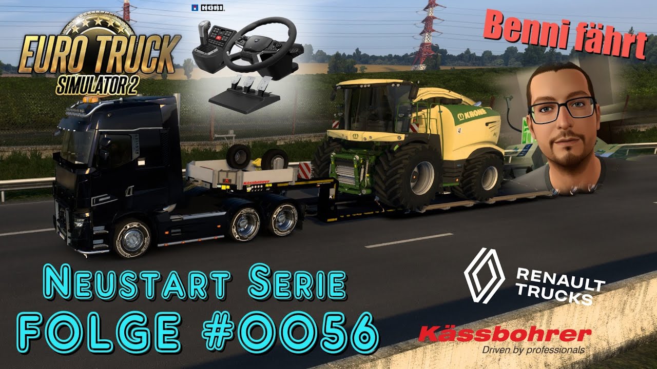 ETS2 1.56 | Neustart Serie #0056 | Le Mans - Bern, Renault T | Farm Machinery DLC | HORI TCS