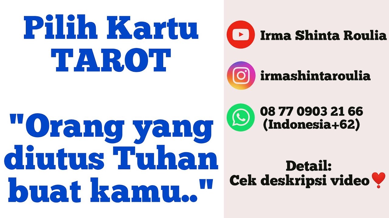 💙 Pilih Kartu Tarot: [Prediksi] Orang yang diutus Tuhan buat kamu..