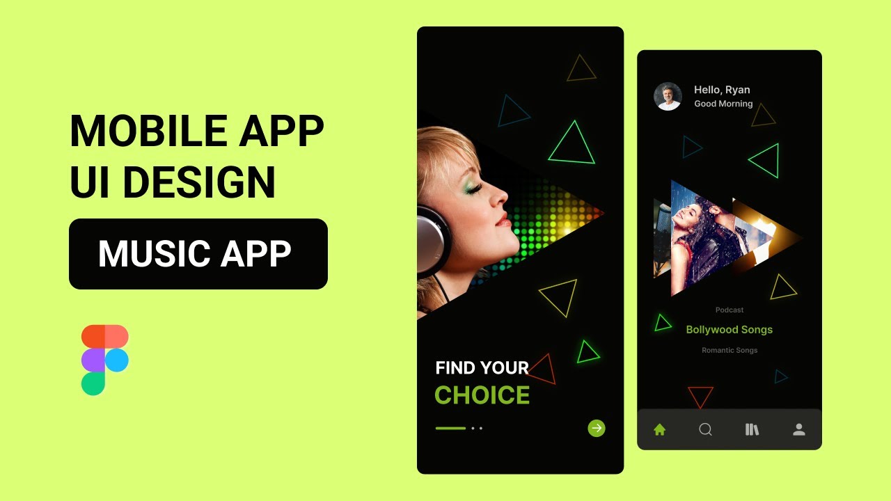 Mobile app design in Figma | APP Design | UI/UX | UI Design for MUSIC APP | Creative UI Graphic