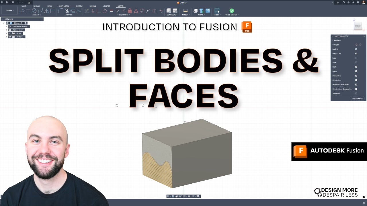 Introduction to Fusion 360: How to Split Bodies and Faces - Complete Beginner Guide