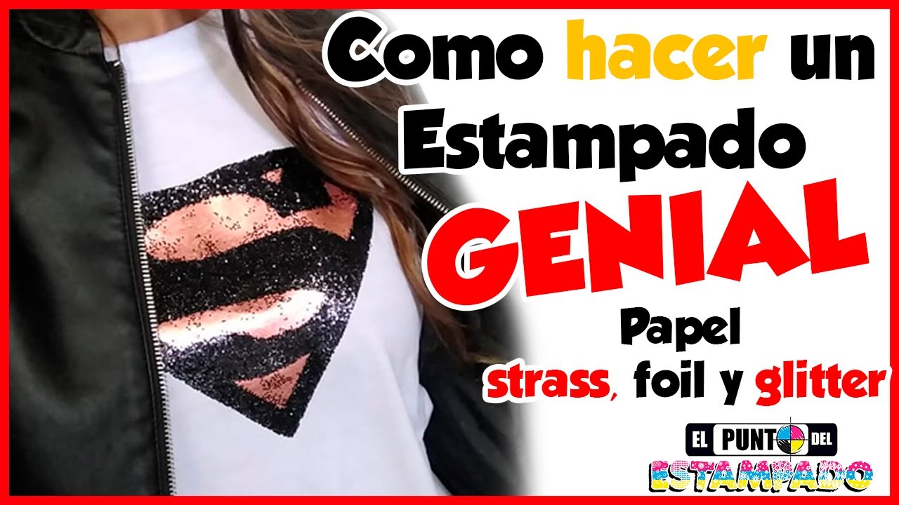 😱 Como hacer un estampado 😎 GENIAL con papel STRASS (Foil y Glitter)