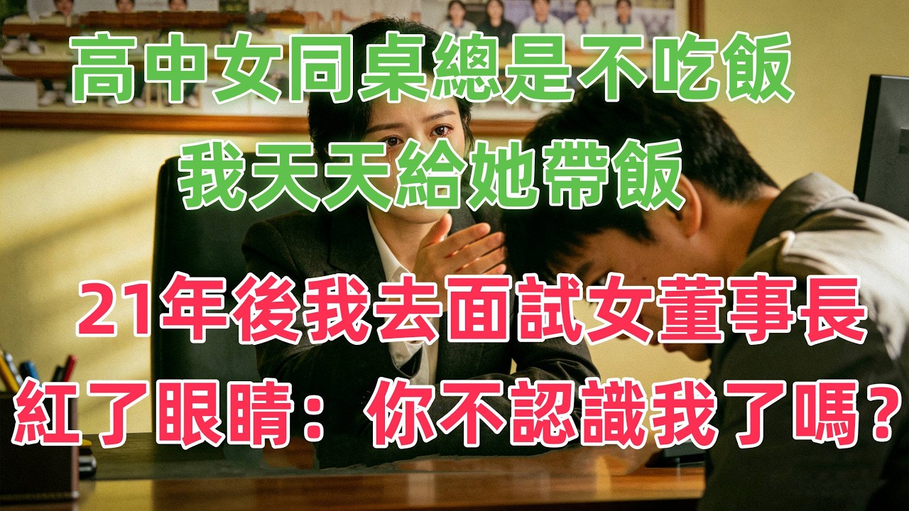 高中女同桌總是不吃飯，我天天給她帶飯，21年後我去面試，女董事長紅了眼睛：你不認識我了嗎？