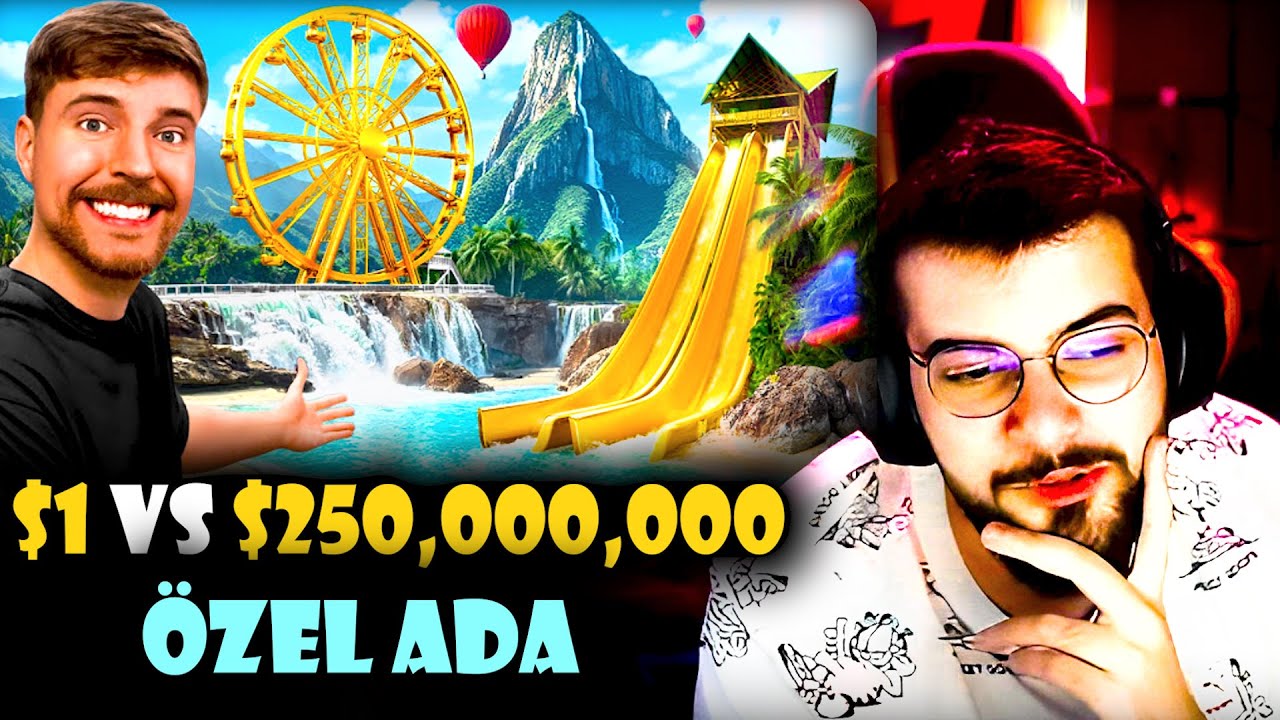 Jrokez / MrBeast '' 1 Dolar vs 250.000.000 Dolarlık Özel Ada! '' İzliyor