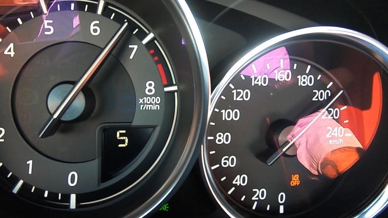 Tachovideo Mazda MX-5 RF SKYACTIV-G 2.0 MT 0-100 kmh kph 0-60 mph Beschleunigung Acceleration