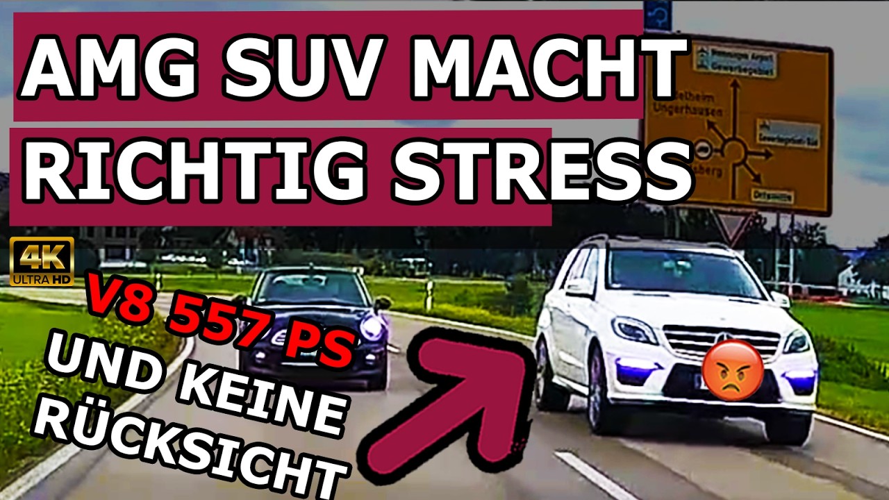 GL63 AMG auf Droge, BMW M4 POV in Graben: UNFALL & VW Caddy greift Radler an! - Dashcams in 4k