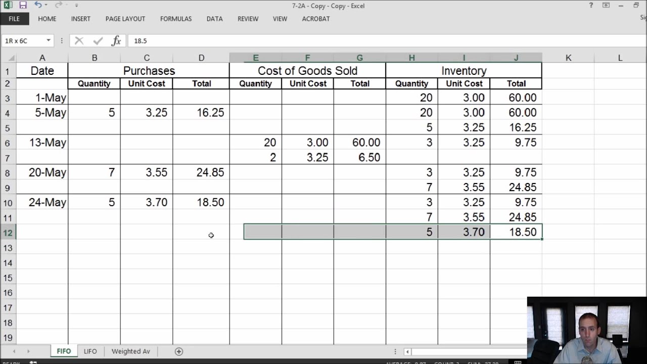 Module 7, Video 2 - Inventory - FIFO, LIFO, Weighted Average - Problem 7-2A