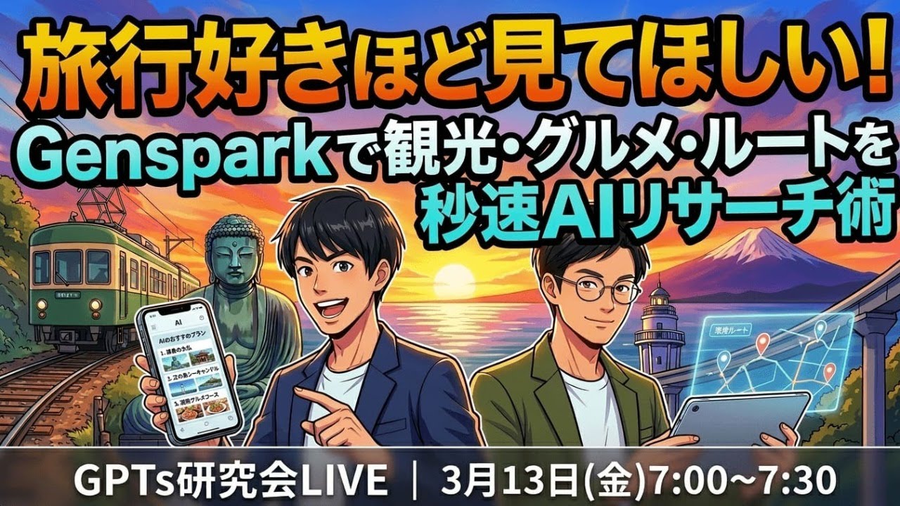 旅行好きほど見てほしい！ Gensparkで観光・グルメ・ルートを 秒速AIリサーチ術
