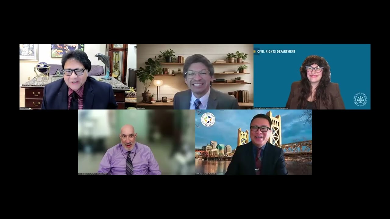 Christina Teixeira, CA Civil Rights Department, Alan Goldstein, SEIU Local 1000, Eli Medrano, CalHR