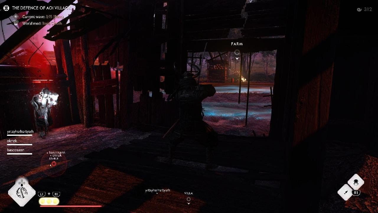 Ghost of Tsushima legends-The defence of Aoi village-plat7-fun run with randoms-samurai