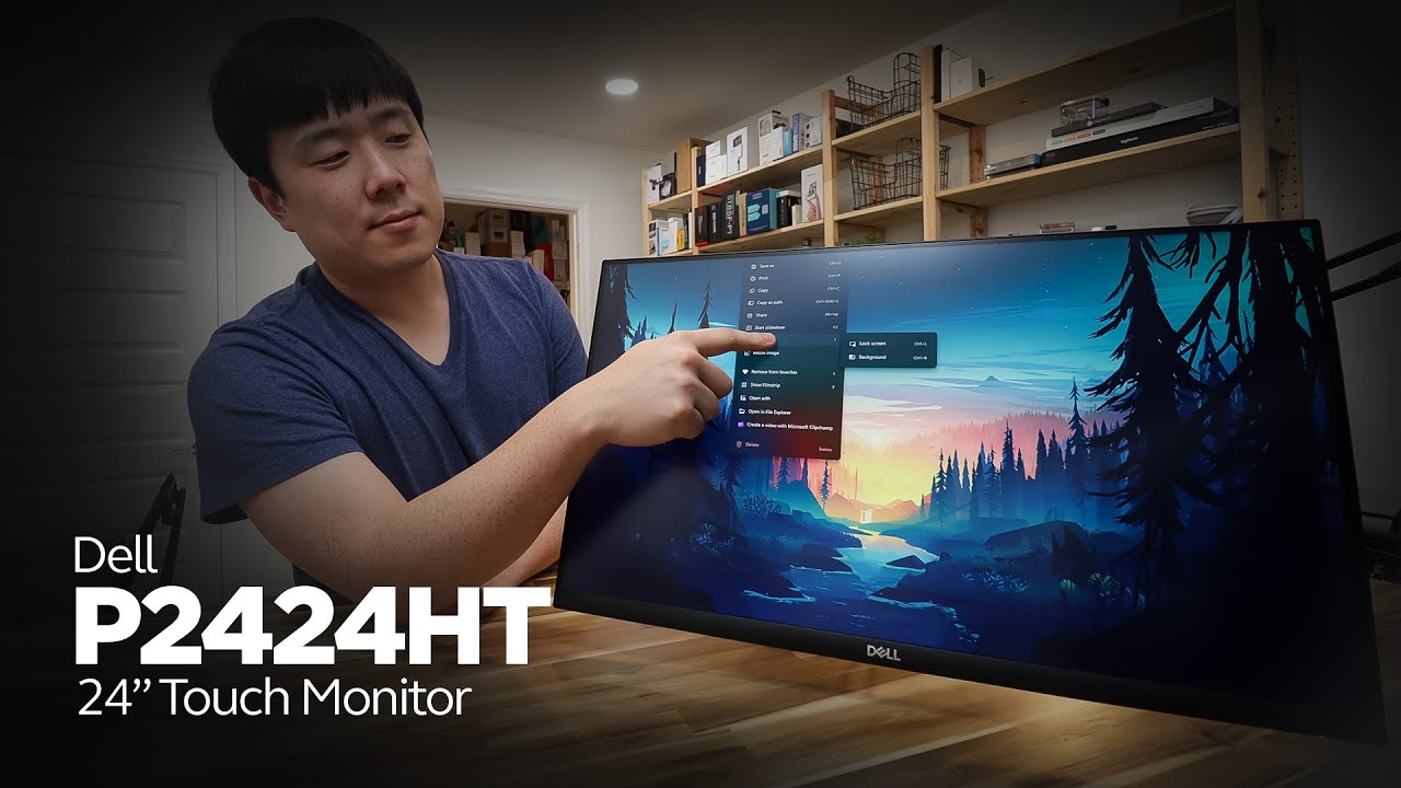 Распаковка, настройка и тестирование 24-дюймового сенсорного монитора Dell P2424HT — монитор с US...