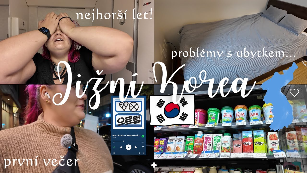 zpožděn&yacute; let, probl&eacute;my s ubytkem, prvn&iacute; večer v koreji & prvn&iacute; dojmy|🇰🇷Korea #1