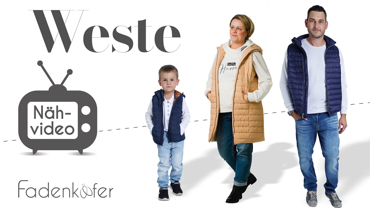 Weste selber nähen für Damen, Herren oder Kinder