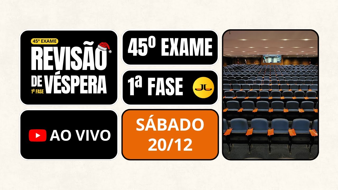 Semana Decisiva: REVIS&Atilde;O DE V&Eacute;SPERA | 1&ordf; fase - 45&ordm; Exame (OAB)  #aovivo