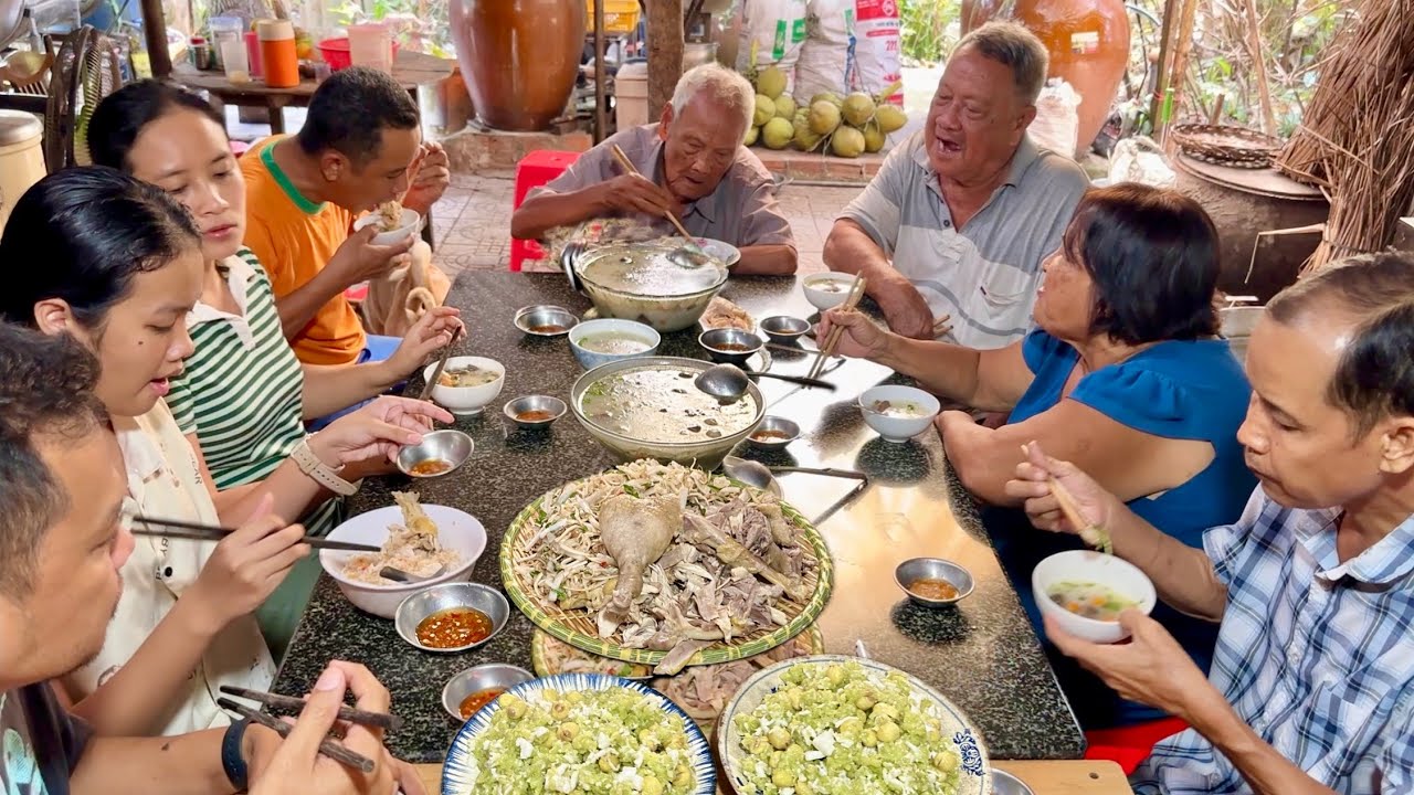 Chị Tư đãi cháo gà | lần đầu ăn cốm dẹp Tây Bắc | MienTayVT