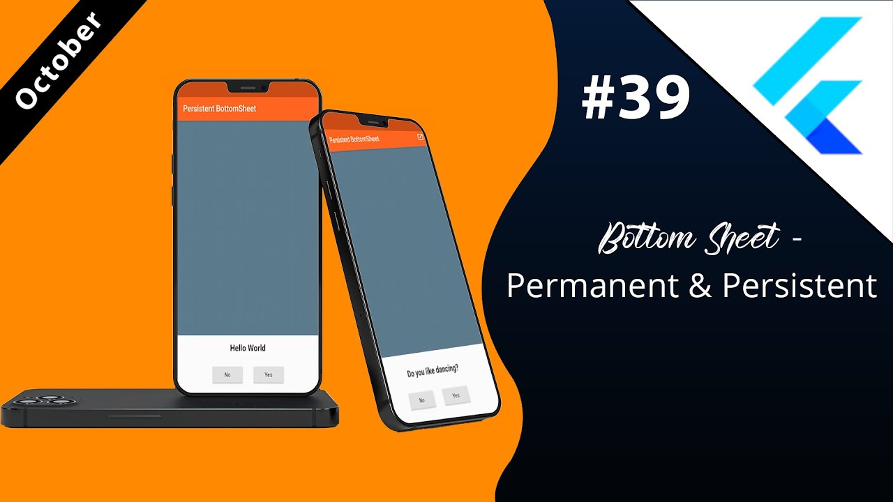 Flutter Tutorial - Bottom Sheet - Permanent & Persistent