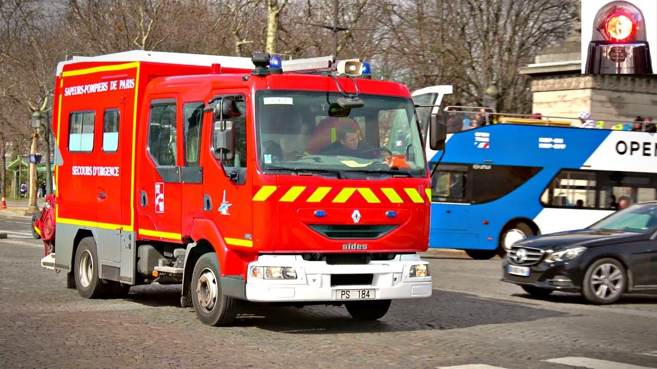 BSPP PS 184 en urgence // Paris Fire Rescue Engine Responding Lights and Siren