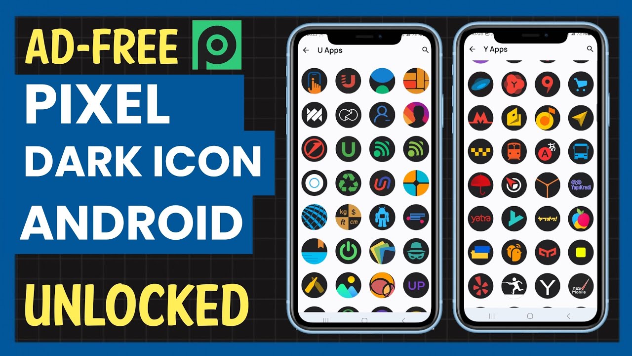 Best Free Pixel Dark Icon Pack App for Android