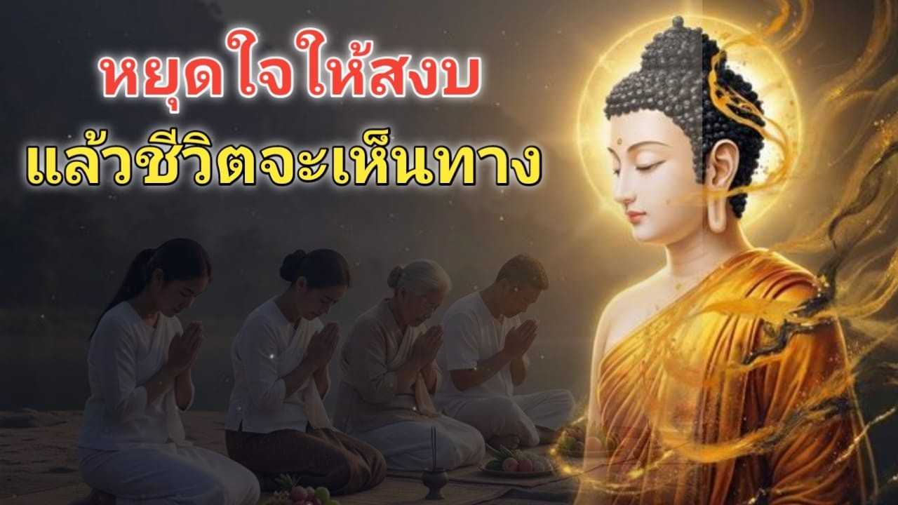 “หยุดใจให้สงบ แล้วชีวิตจะเห็นทาง”#ขอให้ทุกท่านจงมีความสุข #สุขใจได้ฟังธรรม