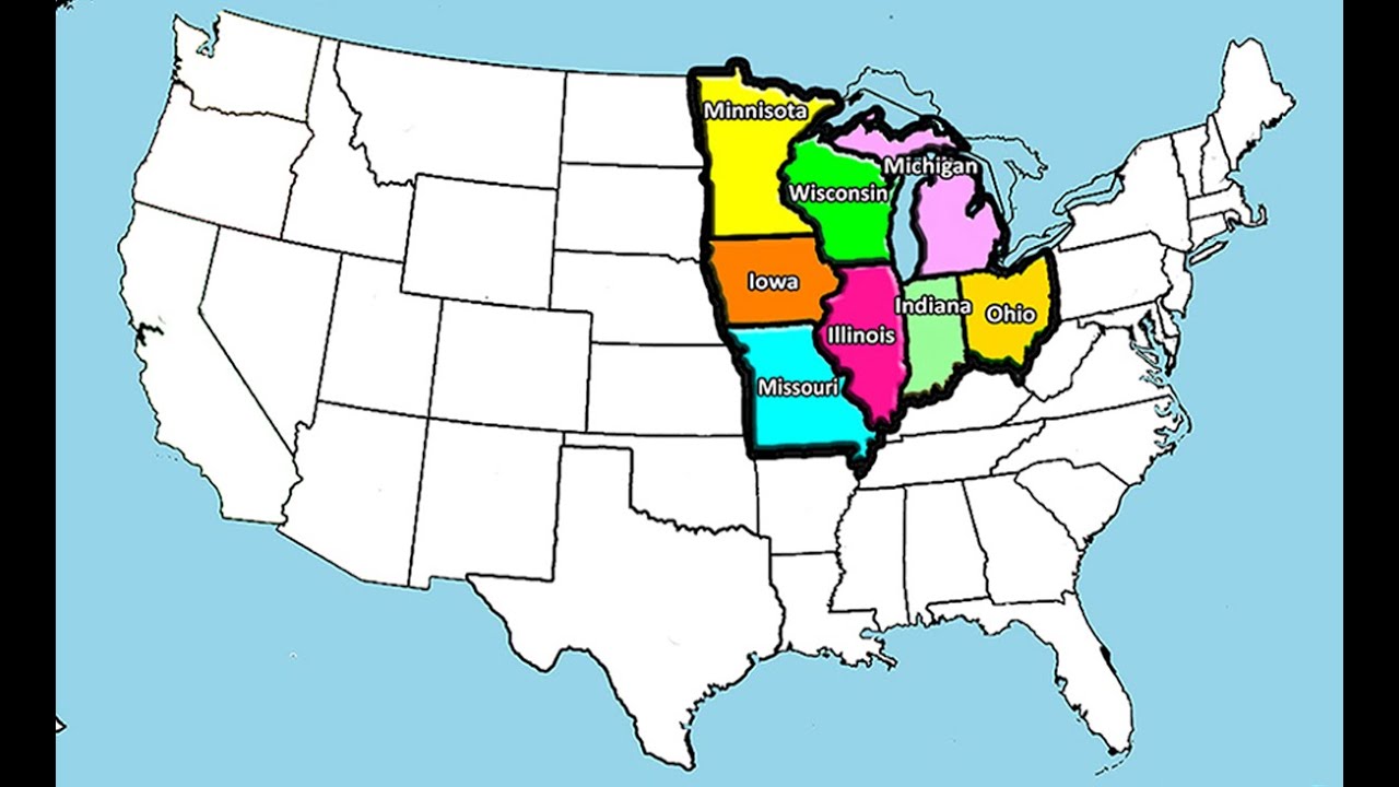 USA, Midwest States- Rap the Map to learn the states & capitals