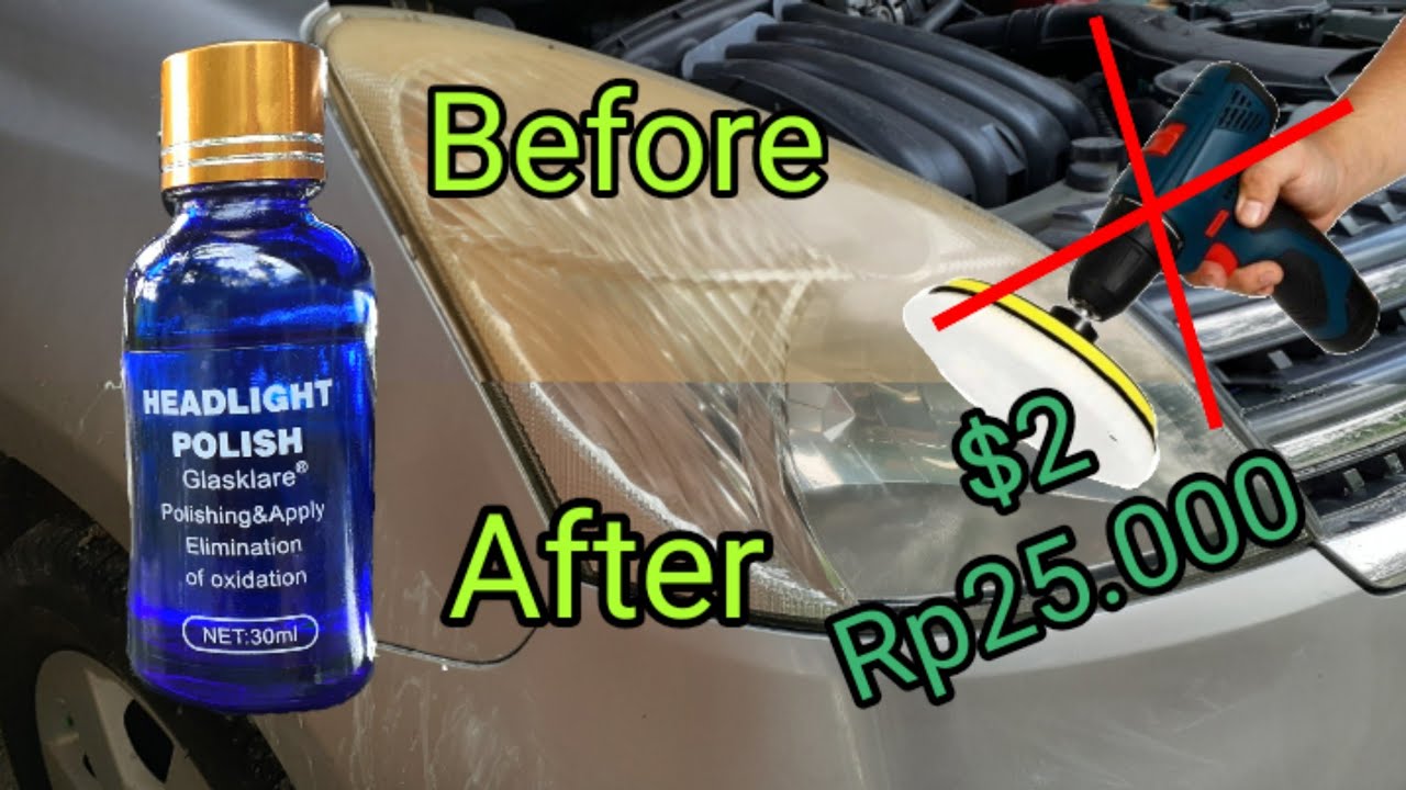 headlight polish , membersihkan lampu mobil menguning,beret tanpa mesin poles, grand livina
