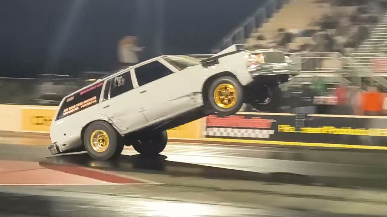 Summit Motorsports Park Halloween Classic wheelie contest station wagon 10/11/25