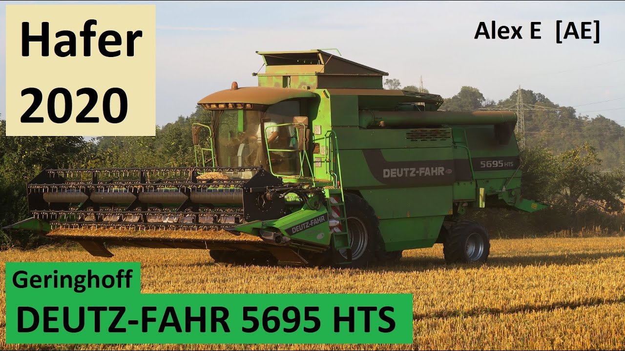 Deutz-Fahr 5695 HTS mit Geringhoff im Hafer - Ernte 2020   -   Oat harvest 2020 in northern bavaria