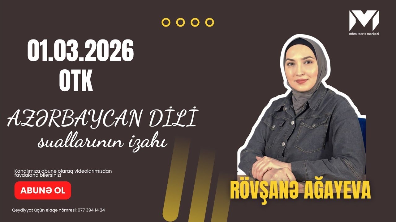 01.03.2026 OTK Azərbaycan dili | Rövşanə Ağayeva #abituriyent 