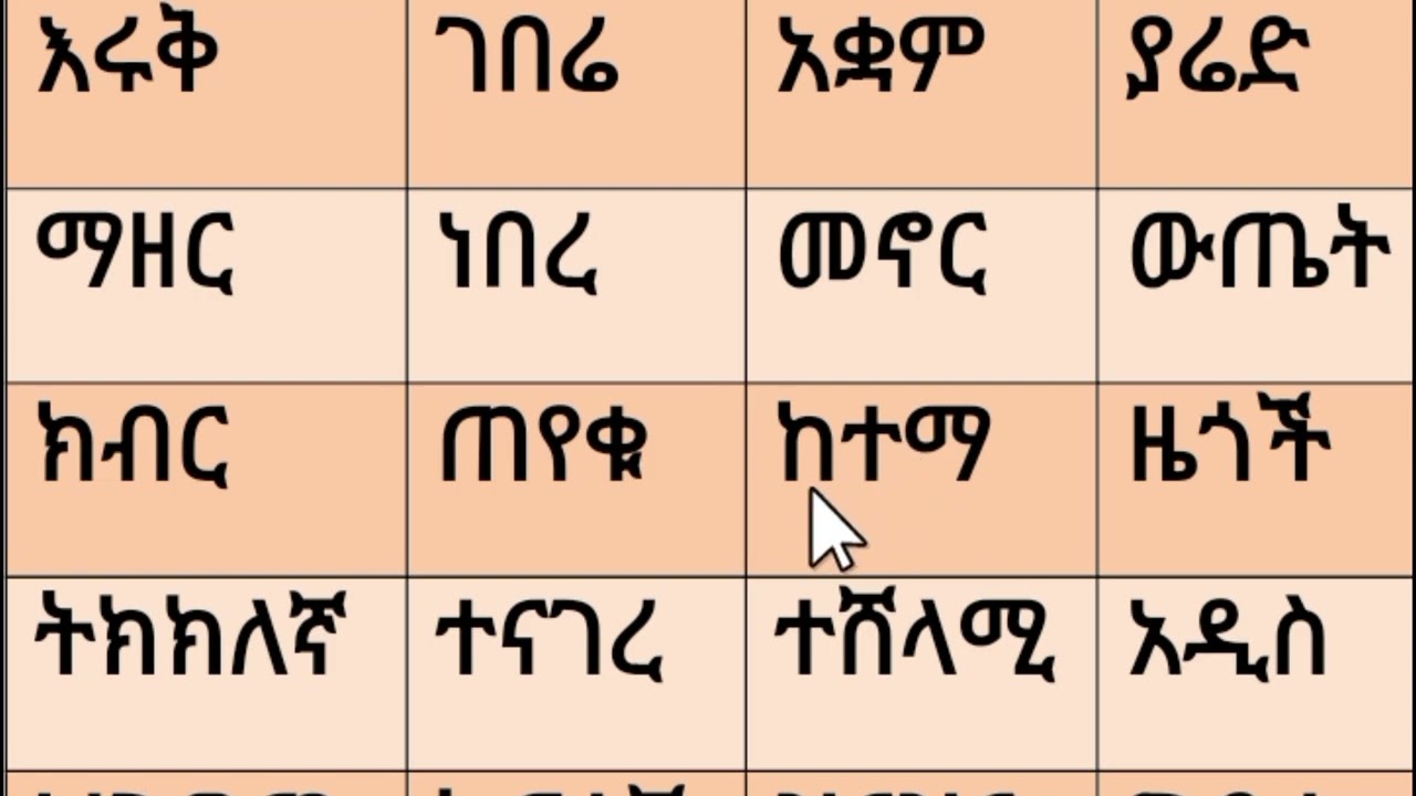 አማርኛ ቃላቶችን መለማመድ #amahric #werds #education 