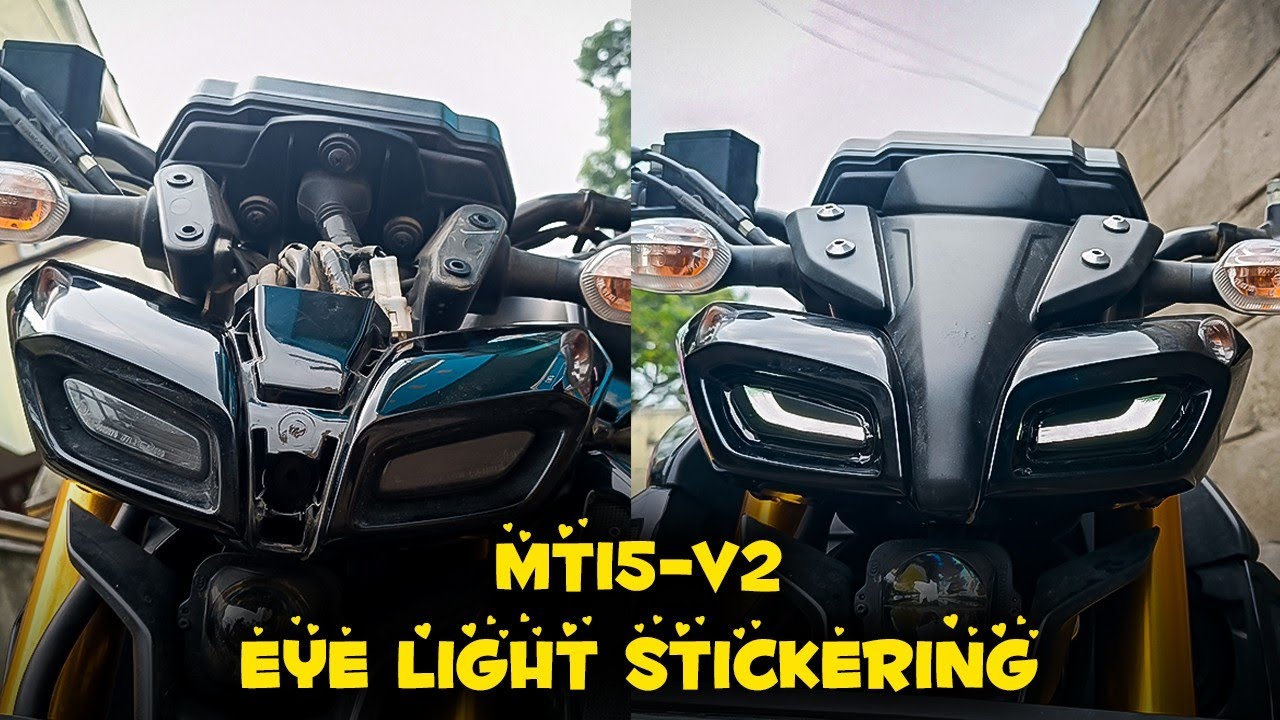 MT-15 V2 EYE light sticker modification🔥| DRL stickering | tamil