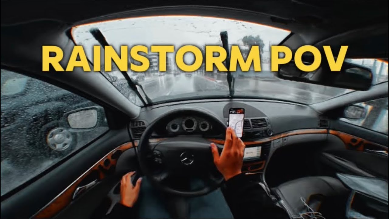 POV: DRIVING HOME DURING A RAINSTORM IN LA - MERCEDES E350 COZY DRIVE