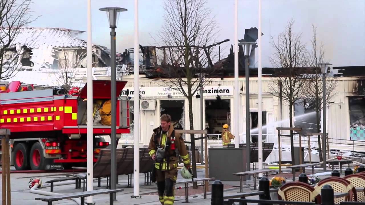 Brand i Kungsbacka innerstad