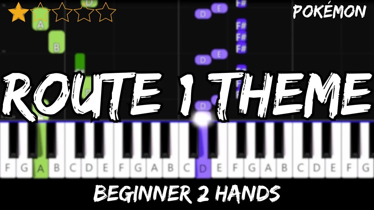 Pok&eacute;mon - Route 1 Theme - Easy Beginner Piano Tutorial - For 2 Hands